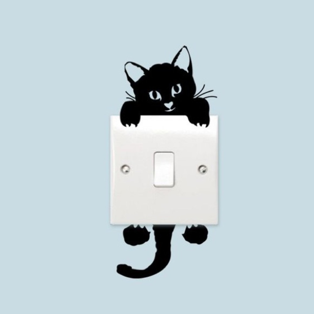 Curious Kitten Light Switch Wall Decal Sticker